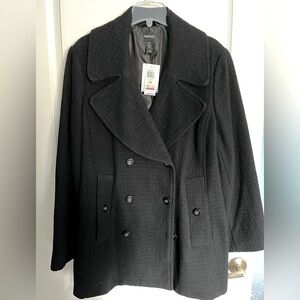 NWT Style & Co Woman’s Plus Black Wool Peacoat